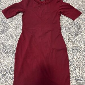 Aritzia Deep Red Long Sleeve Dress